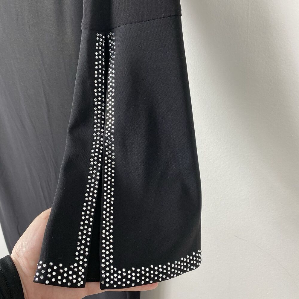 Joseph Ribkoff Embellished Dress Black Sz 8 Medium Bell Sleeves Cocktail Party - Picture 4 of 11